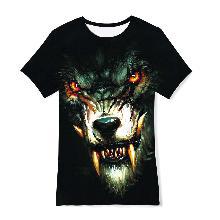 Camiseta de manga corta holgada de verano con pigmento de siete colores para niños, con estampado digital 3D de comercio exterior transfronterizo.