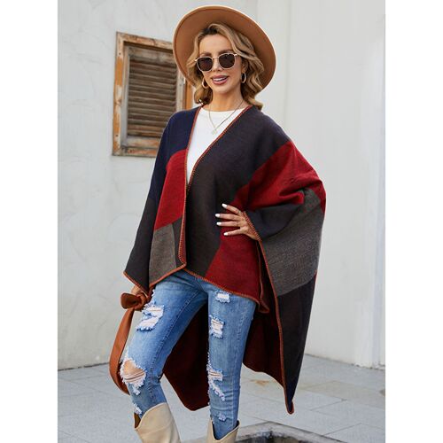  new European and American style striped color matching flower color matching travel and play warm imitation cashmere shawl