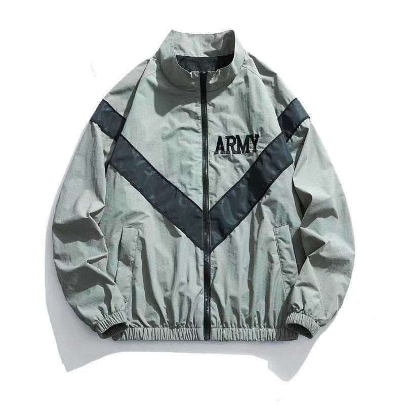 Cross-Border Japanese and Korean Spring and Autumn Thin Sports Style Training Jacket Reflective Retro Fashion Trend Loose Casual Jacket