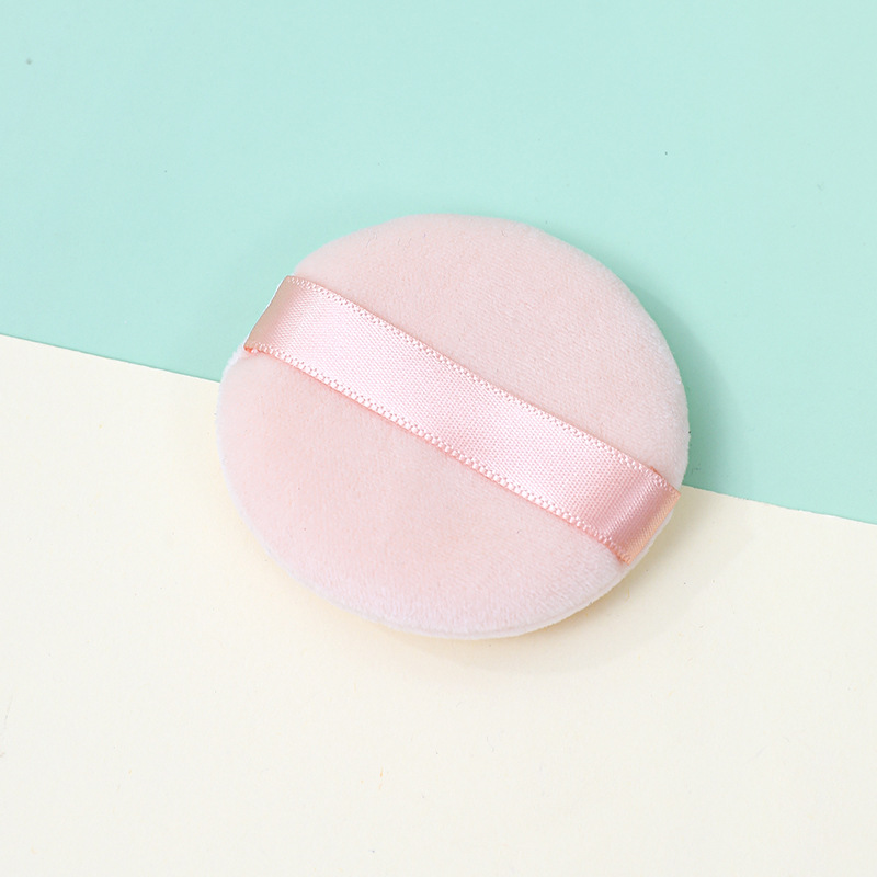 Esponja de flocado corta redonda transfronteriza, polvo suelto de felpa, esponja de terciopelo, algodón, herramientas de belleza, fábrica personalizada al por mayor