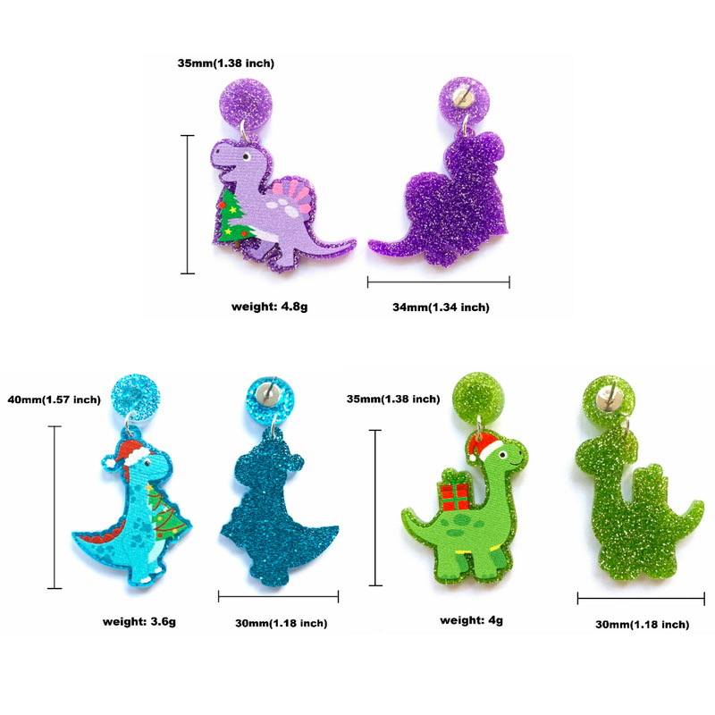 Arylic Material Cartoon Style Dinosaur Arylic Women's Drop Earrings 1 Pair