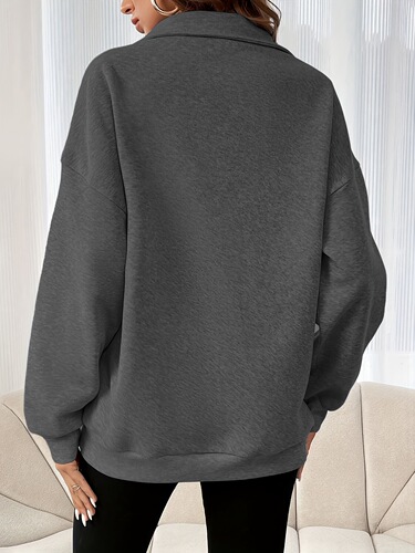 Pullover sweatshirt for men and women, loose fit, long sleeve, half zip, suitable for autumn and winter in Europe and America