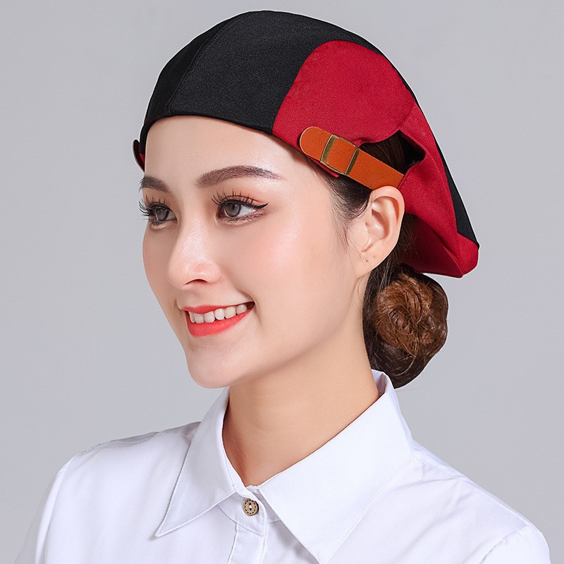 Nueva boina de vaqueros sombrero de cocinero camarero sombrero de trabajo sombrero de frente sombrero de boina de restauración mujer bordado personalizado