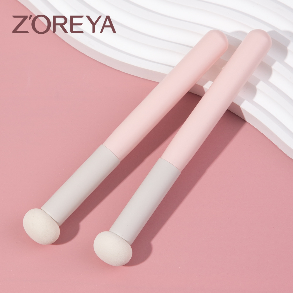 Multifuncional seta cabeza corrector cepillo redondo esponja cabeza Círculos oscuros maquillaje cepillo cabeza plana lágrima surco cepillo corrector pluma soplo de polvo