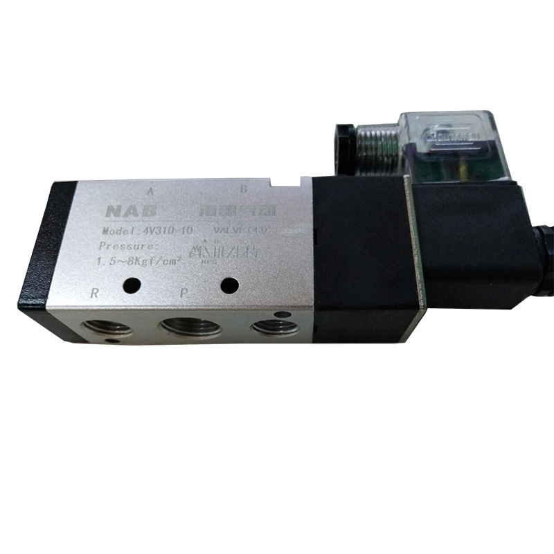 南部气动电磁阀4V310-10二位五通AC220V线圈 DC24V 螺丝4V210-08