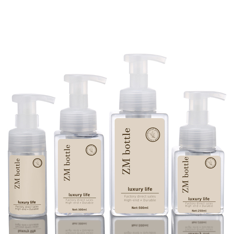 婴儿泡沫洗发水瓶300ml四方瓶洁面慕斯瓶500ml洗手液化妆品泡泡瓶