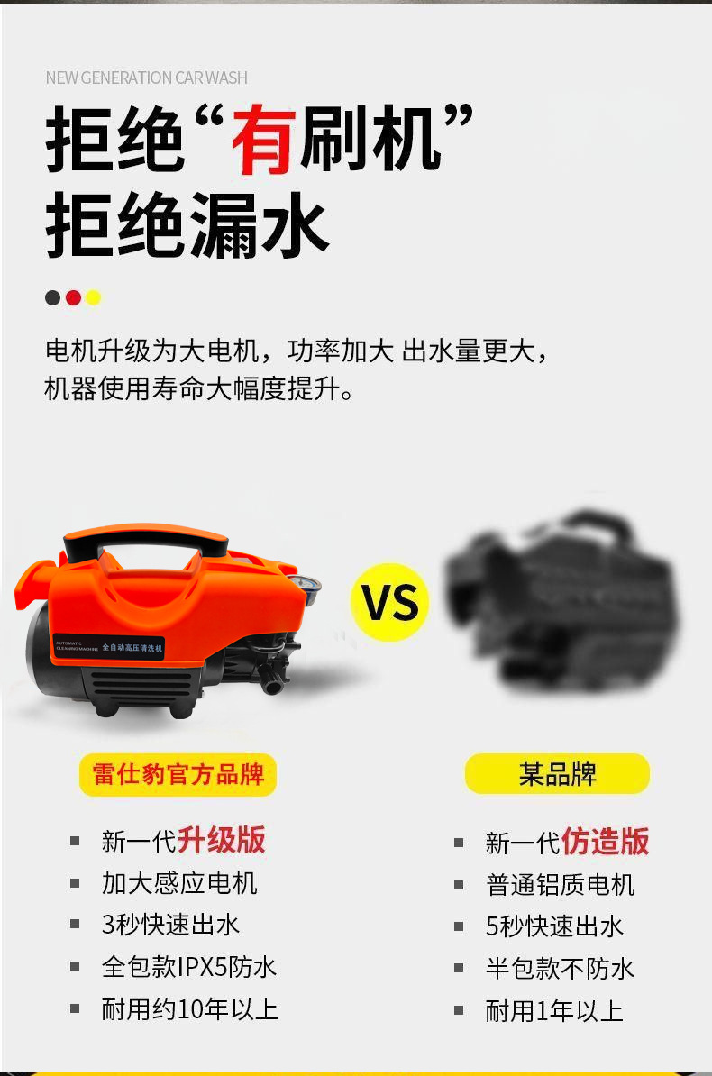 Customized Self-Priming Dual-Purpose Multi-Function Cleaning Machine 220V High-Pressure Car Washing Machine Portable Household Car Wash Machine