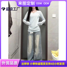 可加刺绣印花卓泽网批  复古条纹防晒罩衫女高级感上衣