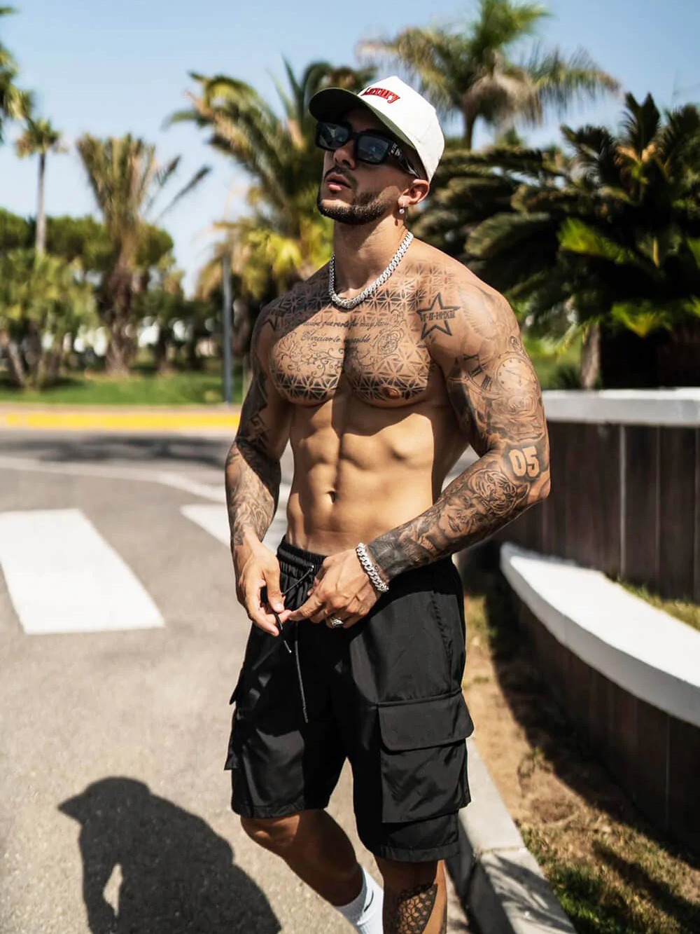 Pantalones cortos casuales deportivos de los hombres locos pantalones cortos de verano ropa de trabajo suelta de gran bolsillo de secado rápido transfronterizo más tamaño corto