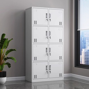 Office Changing Room Bathroom Iron Cabinet Stainless Steel Locker Employee Shoe Cabinet Factory Workshop Eight-Door Locker