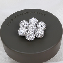 高品质8 10M双孔7排钻陶泥球手工满钻直孔间隔珠香巴拉钻球散珠