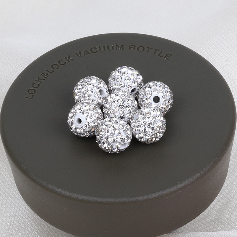 High quality 8 10m double hole 7 rows drill clay ball handmade full drill straight hole spacer beads Shambhala drill ball loose beads