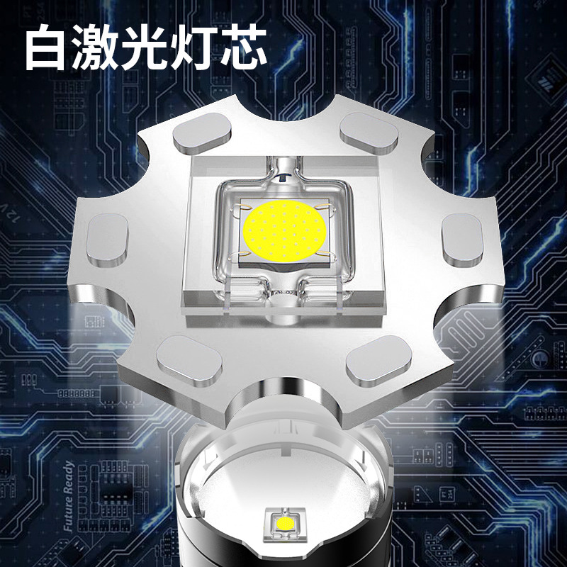 Transfronterizo LCD digital linterna eléctrica de carga rápida aleación de aluminio de largo alcance pistola láser portátil linterna de iluminación al aire libre lote