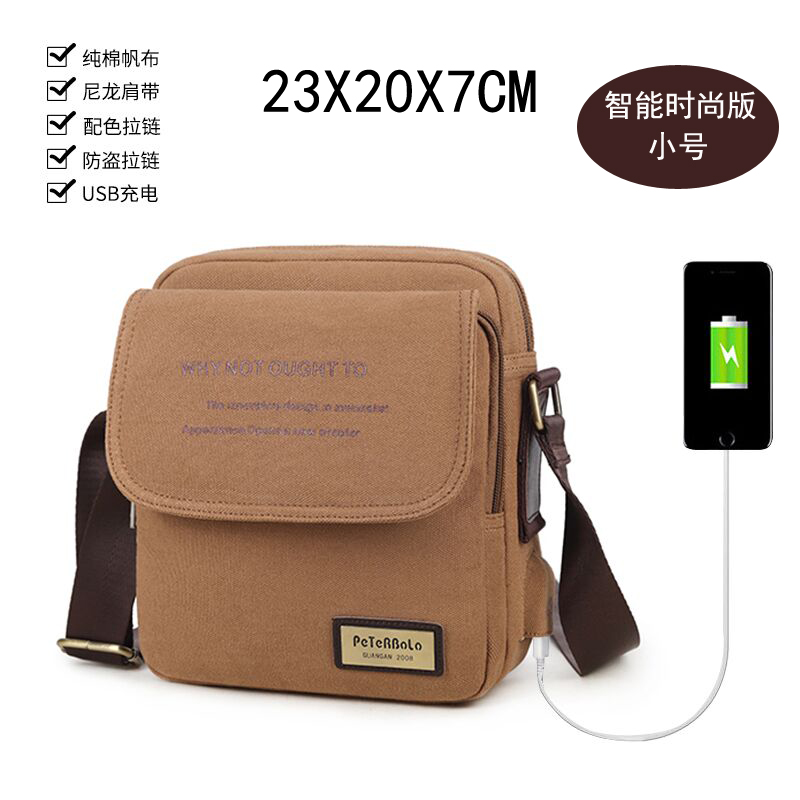 Bolso de lona para hombre, bolso de hombro, bolso de lona informal de estilo coreano para hombre, bolso cruzado de negocios, bolso cruzado pequeño, mochila, informal urbano