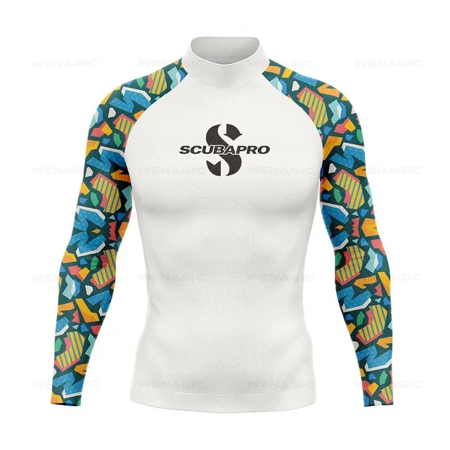 SCUBA Scuba Surf Suit UPF50 Sunscreen Suit Beach Swimsuit Diving Suit Jellyfish Long Sleeve Split Top