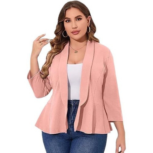 2025 Cross-border Amazon WISH Foreign Trade New Arrival Lightweight, Comfortable, Casual Women’s Plus-Size Ruffled Blazer