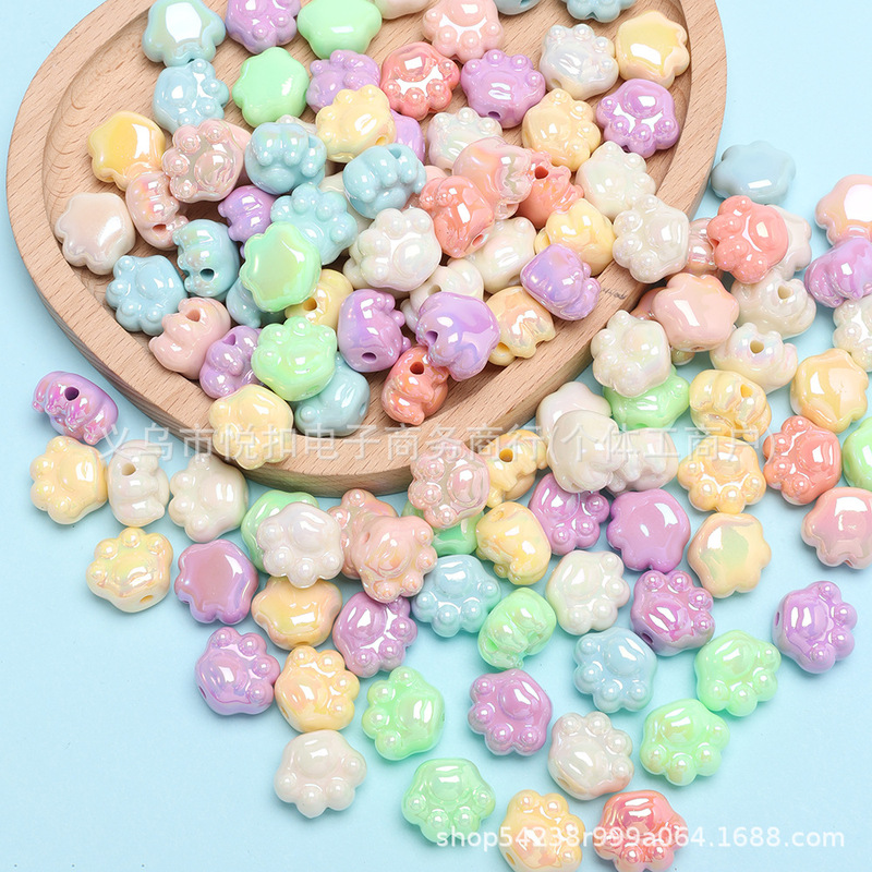Cream-Colored Cat Paw Hole 3mm Acrylic Beads Macaron Handmade Beading Straight Hole Loose Beads Bag Pendant Bracelet Cream-Colored Cat Paw Hole 3mm Acrylic Beads Macaron Handmade Beading Straight Hole Loose Beads Bag Pendant Bracelet