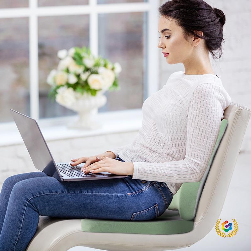 ✅坐垫腰靠记忆棉慢回弹办公室腰靠座椅护腰靠背垫椅子久坐屁股坐