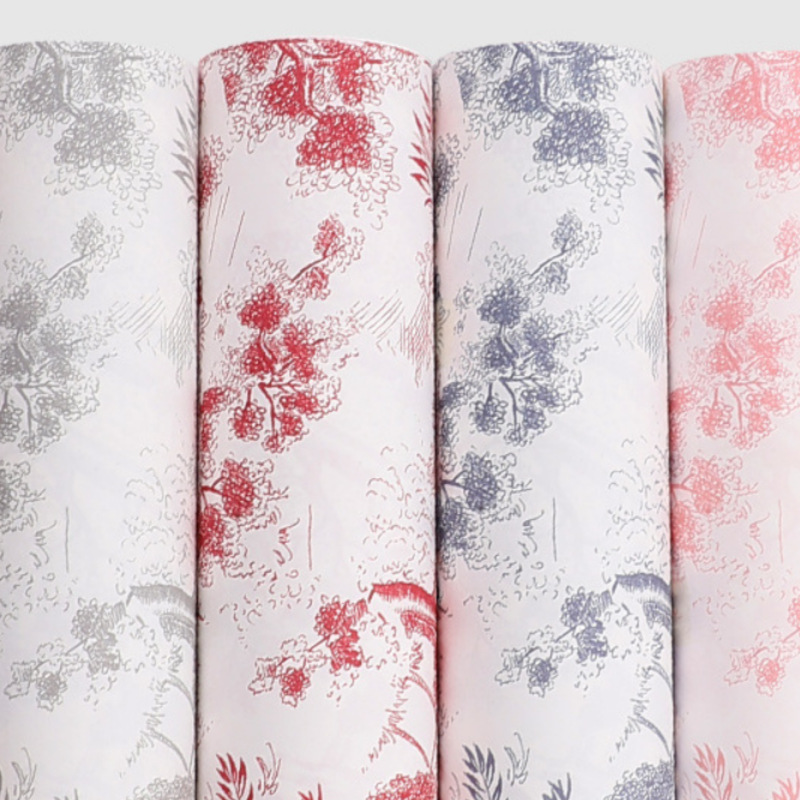 Customizado estilo europeo retro papel de embalaje de buquete de flores papel de embalaje de alto grado engrosado ligero impermeable impresión kraft al por mayor
