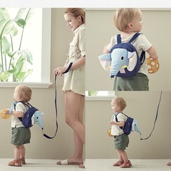 Baby anti-wandering backpack, elephant anti-lost rope, kindergarten double shoulder small backpack traction rope manufacturer