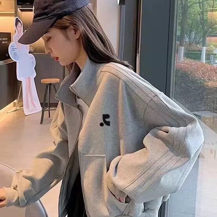 Korean Restretacoution Autum Casual Sports Baseball Uniform Loose Jacket Cardigan Jacket for Women