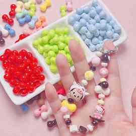 可爱叠搭花生珠彩色烤漆骨头散珠DIY手工手机链配饰材料包挂配件