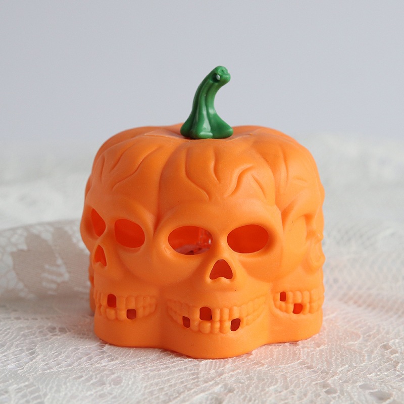 Cabeza verde de lámpara de calabaza