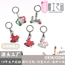 厂家批发跨境金属钥匙扣欧式旅游城市纪念品西班牙摆裙舞女钥匙链