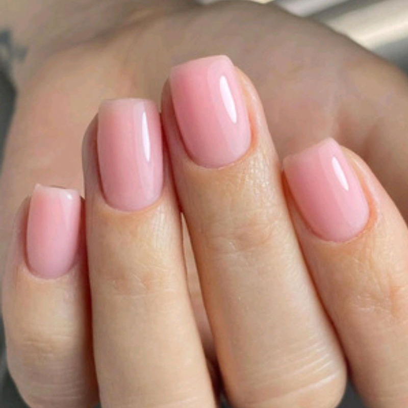 New jelly nude short nail tips, simple and suitable for commuting, solid color ready-to-wear nails New jelly nude short nail tips, simple and suitable for commuting, solid color ready-to-wear nails