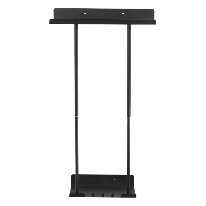 Toallero de baño retráctil Toallero de baño multicapa de pared sin perforación Gun negro Estante de toallas de baño gris