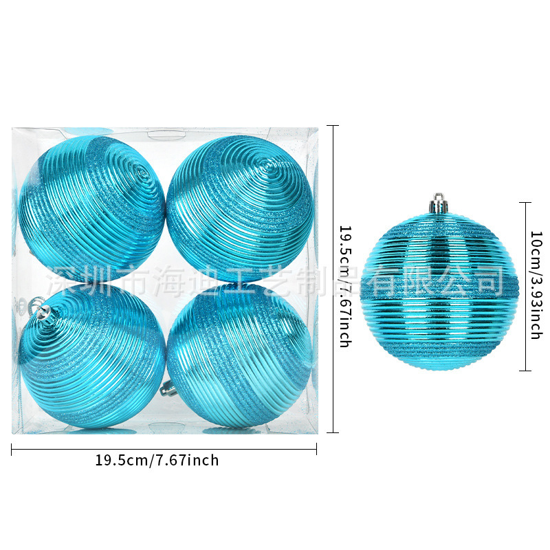 Bolas de rayas azules de 10 cm