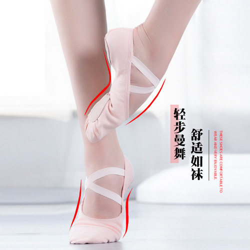 Lace-free dance shoes for women, soft-soled art test practice ballet shoes, adult cat claw shoes, ballet body yoga dance shoes