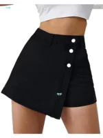 Denim Shorts Women Casual High Waisted Solid Button Up