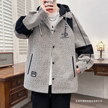 春秋季潮流外套男孩初中高中学生青少年帅气大童休闲夹克一件代发