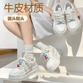 2025新款厚底增高时尚百搭板鞋女款ins潮小白鞋单鞋