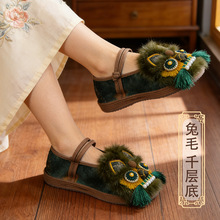 虎头鞋女成人春夏千层底 居家外穿国风包头半拖鞋纯手工百搭布鞋