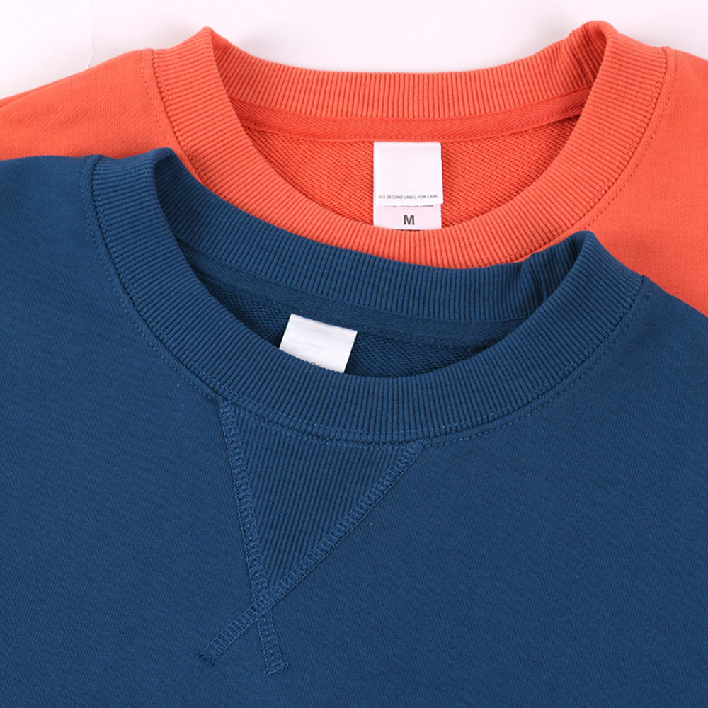 2022 340g algodón terry cuello redondo suéter ins gota hombro moda nicho estilo coreano hong kong estilo otoño y abrigo de invierno