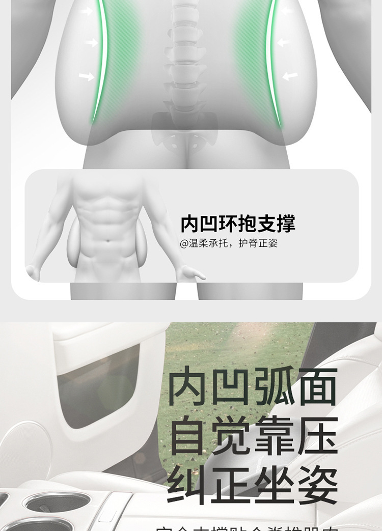 Car headrest waist support memory cotton comfortable support car neck pillow waist support waist cushion advanced suit wholesale