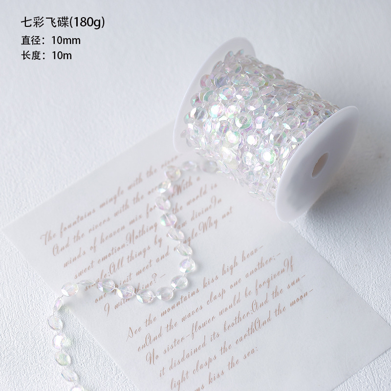 Nuevos productos calientes Decoración navideña French Retro Pequeña fragancia Cadena de perlas Cristal Collar transparente Accesorios de bricolaje