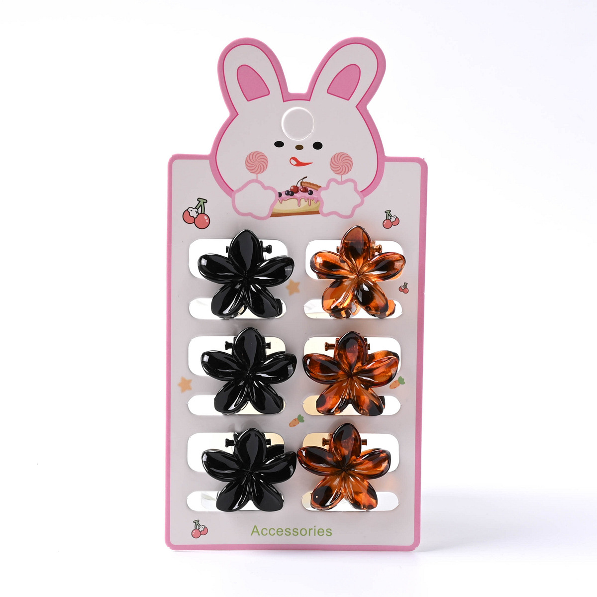Pequeño huevo flor clip de dibujos animados oso impresión de color cabello pequeño lindo clip de cabello joyas para el cabello