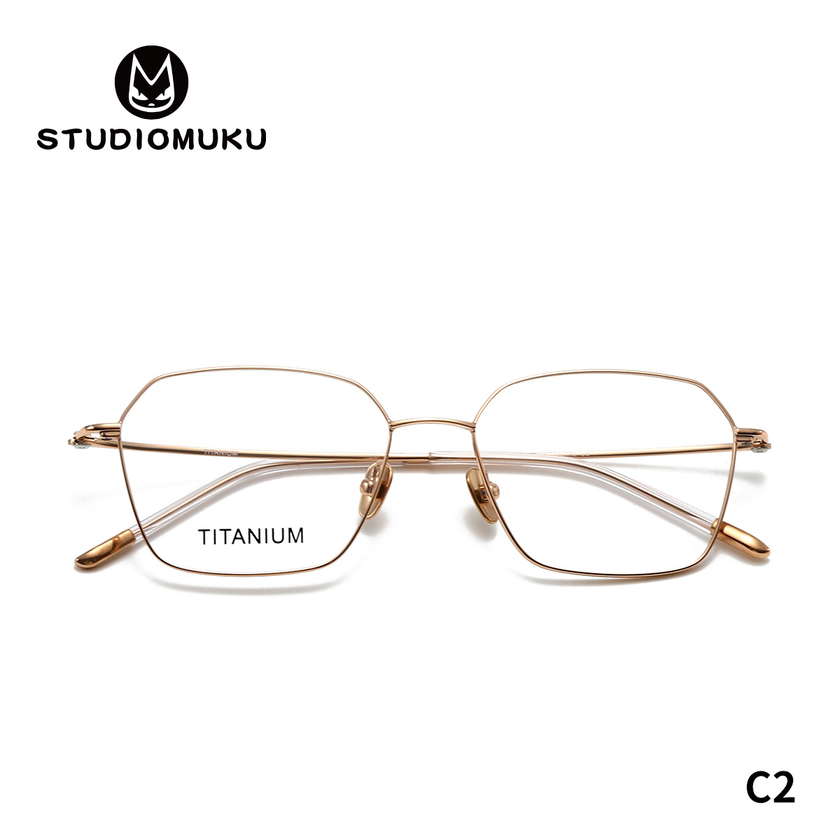 Gafas de madera STUDIOMUKU, buenas para la suerte, monturas de gafas poligonales, monturas de gafas simples ultraligeras