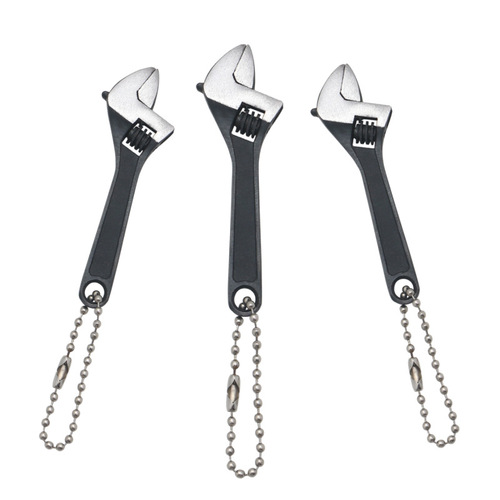 Mini adjustable wrench 2.5-inch electroplating electrophoresis 4-inch adjustable wrench black phosphating treatment convenient hanging jewelry
