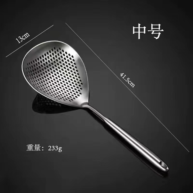 acero inoxidable pimienta cucharas de cocina frita casera hueco cocina frita profundiza mango anti-escaldaduras para pescar fideos grande