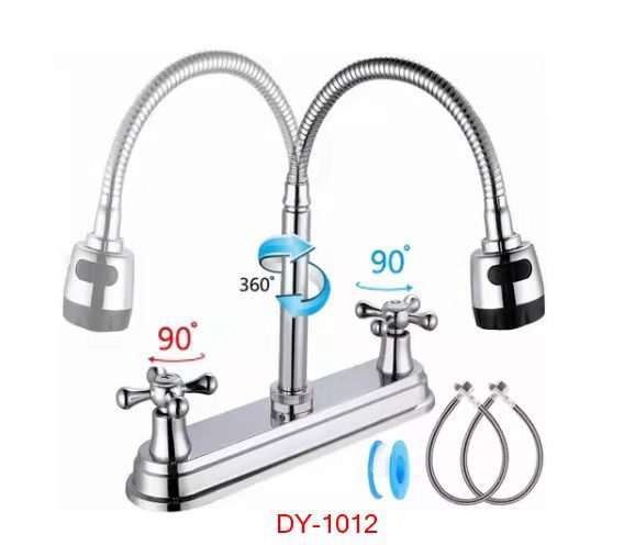 En stock transfronteriza de América del Sur grifo de agua caliente y fría pieza de cerámica doble interfaz de plástico grifo de la cocina a prueba de salpicaduras