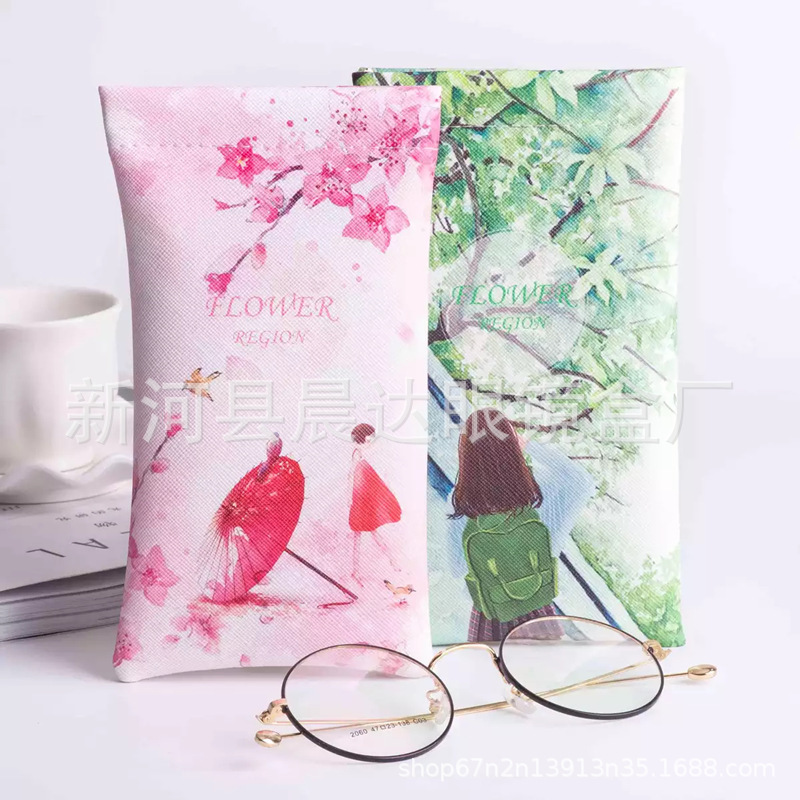 Factory wholesale glasses bag men and women students small fresh simple portable ins mobile phone sunglasses storage bag