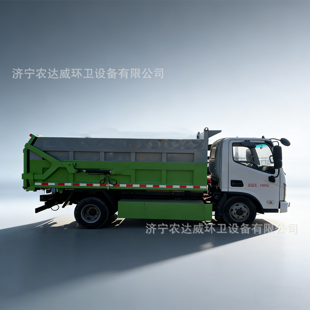 8-Ton Self-Loading Garbage Truck, New Energy Electric Flatbed Garbage Truck, Customizable Right-Hand Drive Export Model