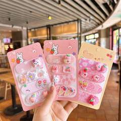 Baby cute sweet flowers fruits cartoon animals hair tie magic sticker hair accessories for girls
