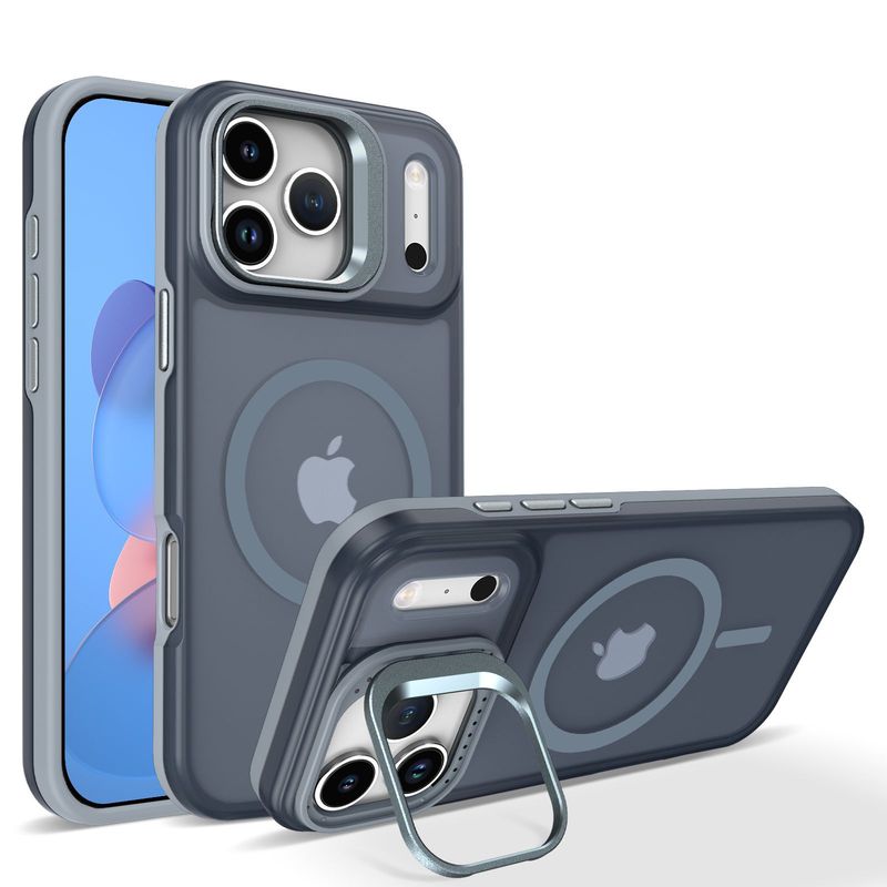 适用苹果17promax手机壳二合一镜头支架iphone16肤感磁吸保护套|undefined