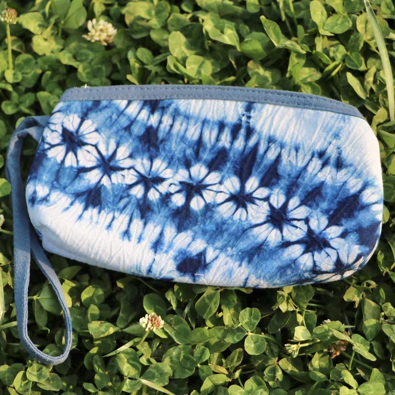 文创扎染蓝染植物染民族风旅游纪念品信封零钱包手拿包手机包礼物