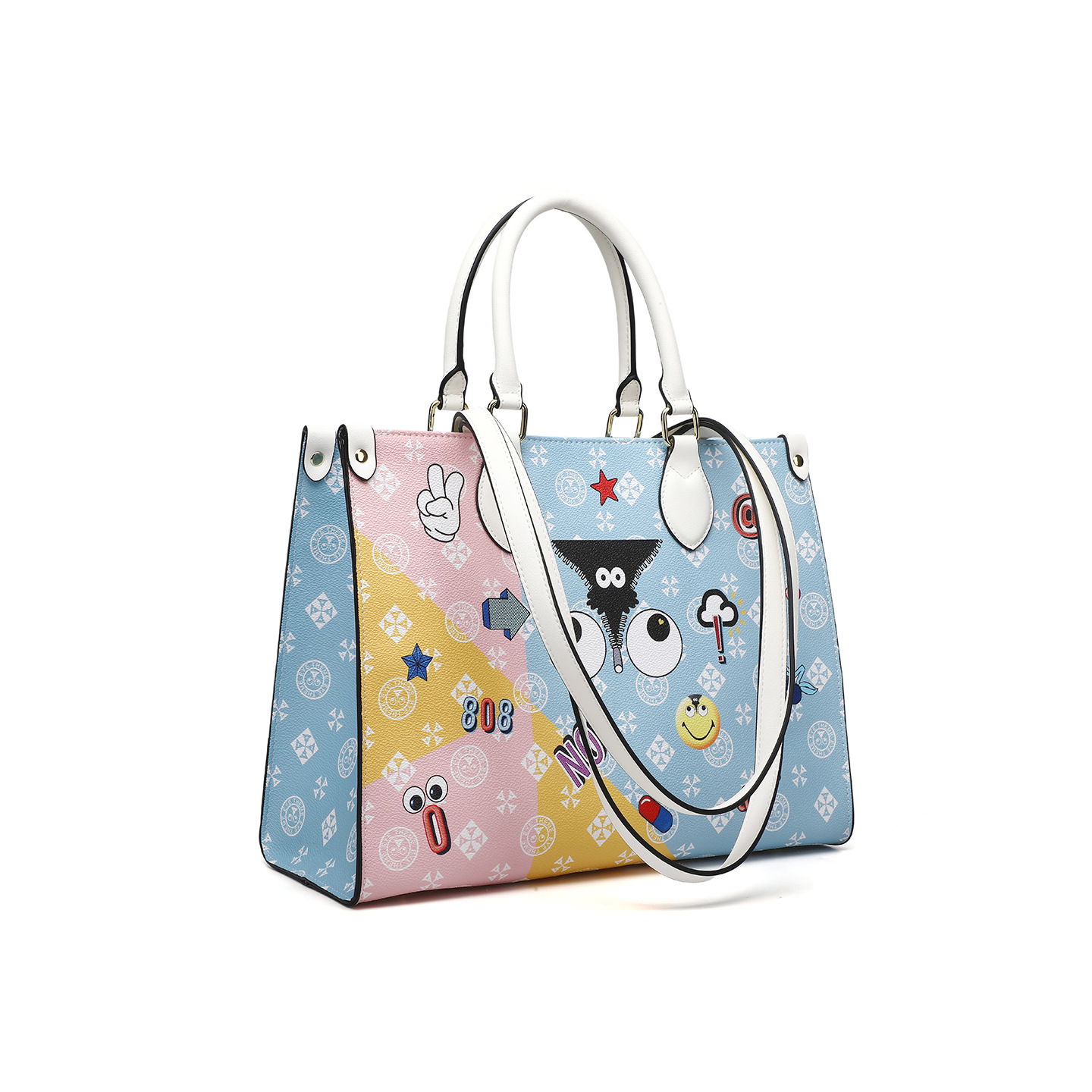 Bolsa de almacenamiento de oficina de alta capacidad de moda damas bolsas de archivo impresa PVC desgaste tote brazalete 2852 #